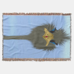Funny Ostrich George And The Cute Ladybug Throw Blanket