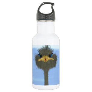 Funny Ostrich George And The Cute Ladybug Water Bottle