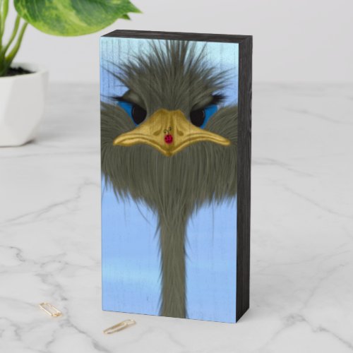 Funny Ostrich George And The Cute Ladybug Wooden Box Sign