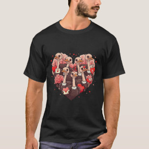 Funny Ostrich Heart Valentine Ostrich Womens Mens  T-Shirt