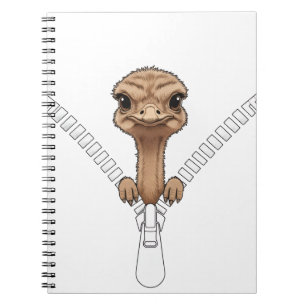 Funny Ostrich Peek Notebook