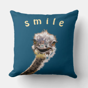 Funny Ostrich Pillow Smile - Custom Text