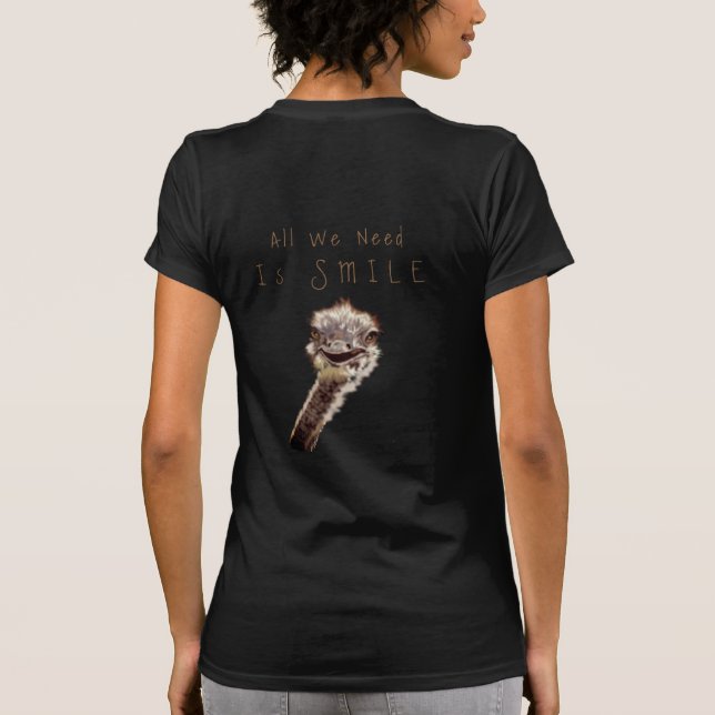 Funny Ostrich T-Shirt Custom Text (Back)