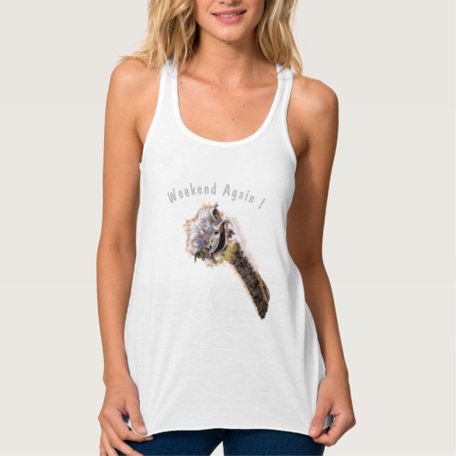 Funny Ostrich Tank Top (Front)