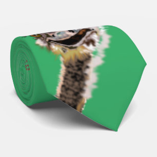 Funny Ostrich Tie Green - Choose Color or Text