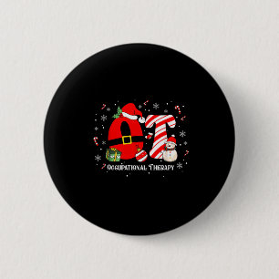 Funny Ot Nurse Occupational Therapy Santa Christma Button
