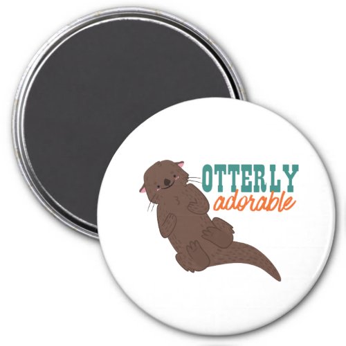 Funny Otter Cartoon Animal Otterly Adorable Magnet
