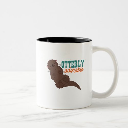 Funny Otter Cartoon Animal Otterly Adorable Two_Tone Coffee Mug