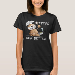 Funny Otter Chef with Frying Pan for Cooking Enthu T-Shirt