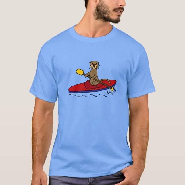 Funny Otter Kayaking T-Shirt (Front)