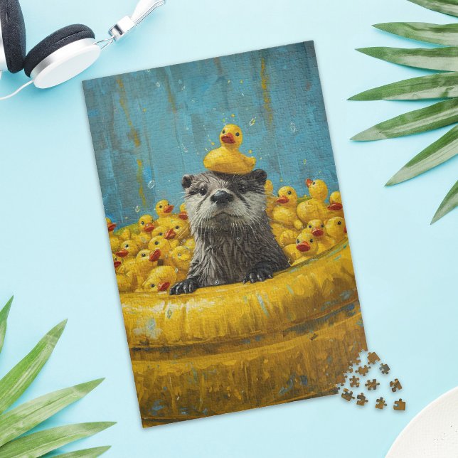 Funny Otter Rubber Duck Pool Jigsaw Puzzle (Creator Uploaded)