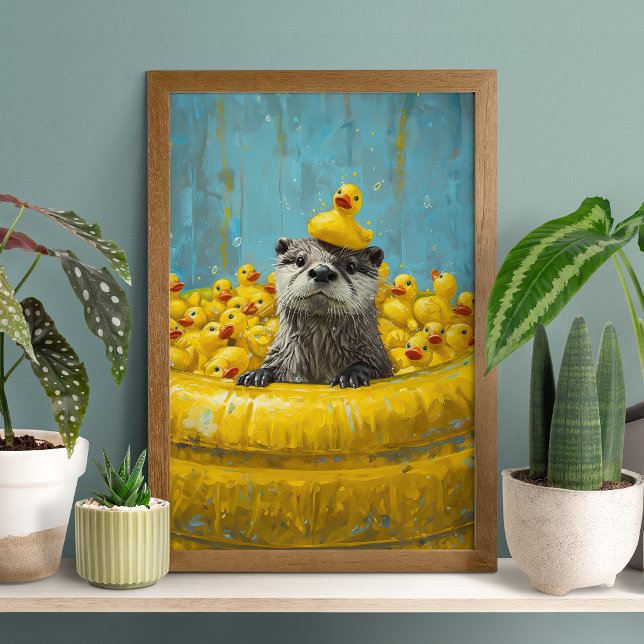 Funny Otter Rubber Duck Pool Poster (Creator Uploaded)