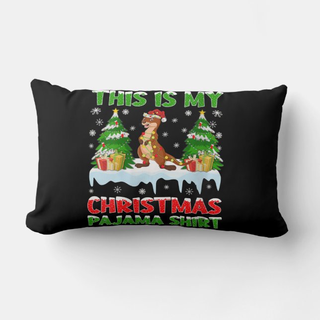 Funny Otter  This Is My Christmas Pajama Lumbar Pillow (Front)
