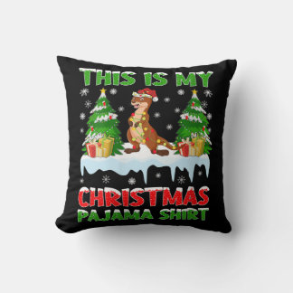 Funny Otter This Is My Christmas Pajama Throw Pillow