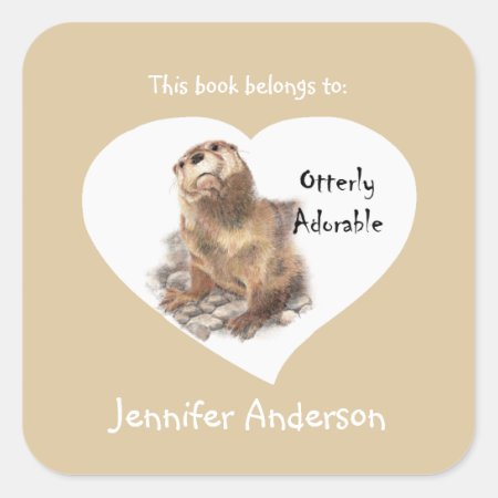 Funny Otterly Adorable Cute Otter Animal Bookplate