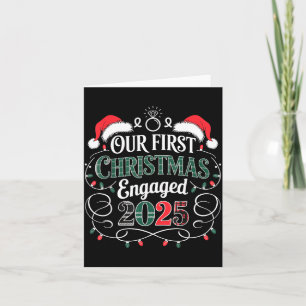 Funny Our First Christmas Engaged 2025 Couples Paj Card