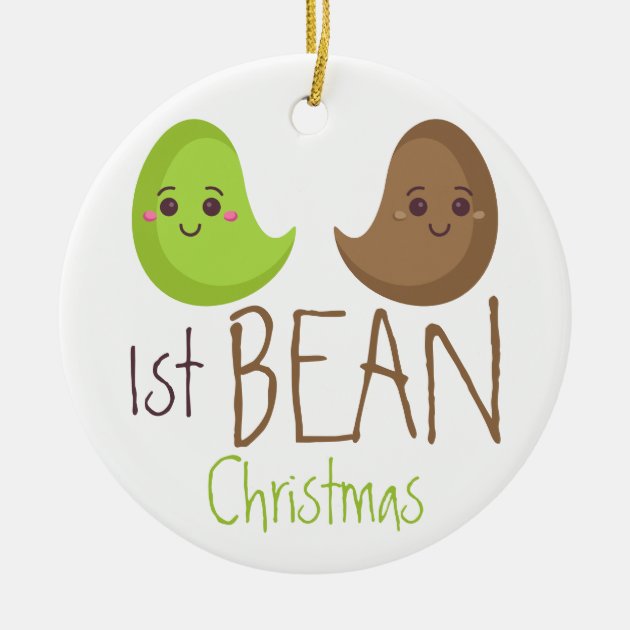 Funny our first Christmas newly weds anniversary Ceramic Ornament