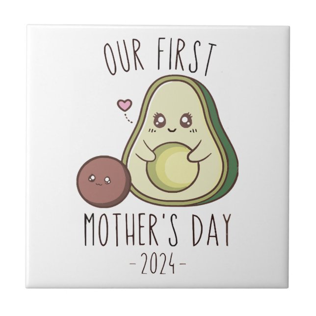 Funny Our First Mother's Day  Ceramic Tile (Front)