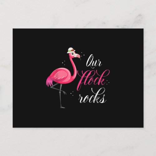 Funny Our Flock Rocks Flamingos Animal Lover Gift  Postcard