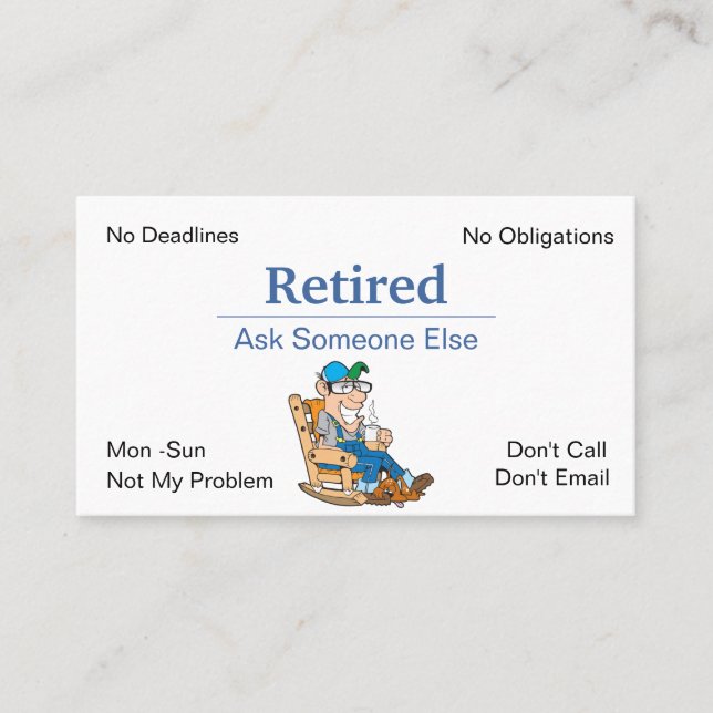 Funny Out Of Business Retirement Card (Front)