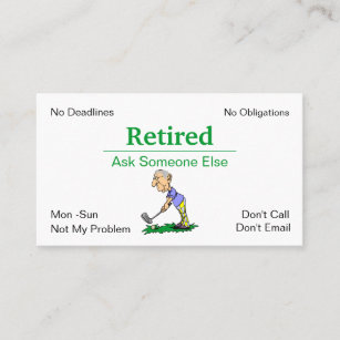 Funny Out of Business Retirement Man Golfing Business Card
