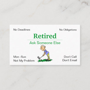 Funny Out of Business Retirement Man Golfing Card