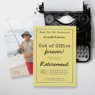 Funny Out of Office Forever Retirement Party Memo Invitation