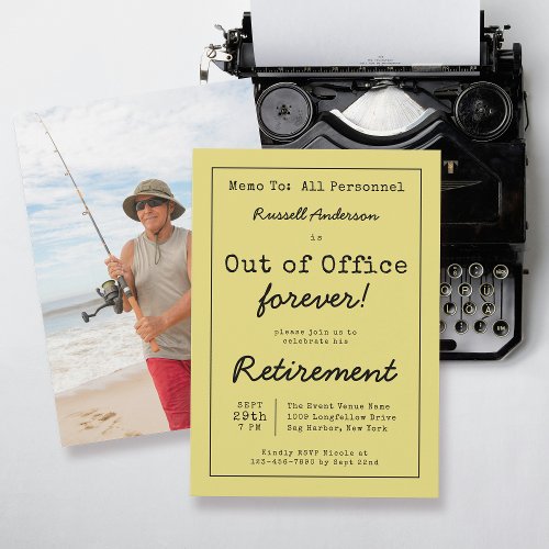 Funny Out of Office Forever Retirement Party Memo Invitation