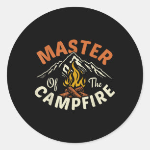 Funny Outdoor Camping Gifts Men Women Master Of Ca Classic Round Sticker