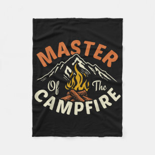 Funny Outdoor Camping Gifts Men Women Master Of Ca Fleece Blanket