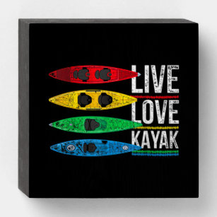Funny Outdoor Kayaker Canoeing Boating Kayak Love Wooden Box Sign