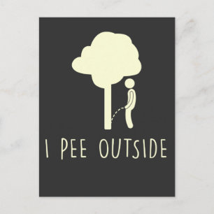 Funny Outdoor Pee Camping Humor Tree Pee Camper Postcard