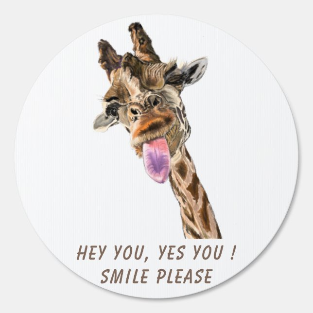 Funny Outdoor Sign Playful Giraffe - Custom Text (Front)