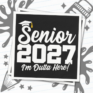 Funny Outta Here Graduation Senior Class of 2027 Napkins