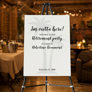 Funny Outta Here Palmtrees Retirement Party Foam Board
