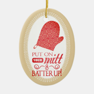 funny oven mitt culinary baking Christmas ornament