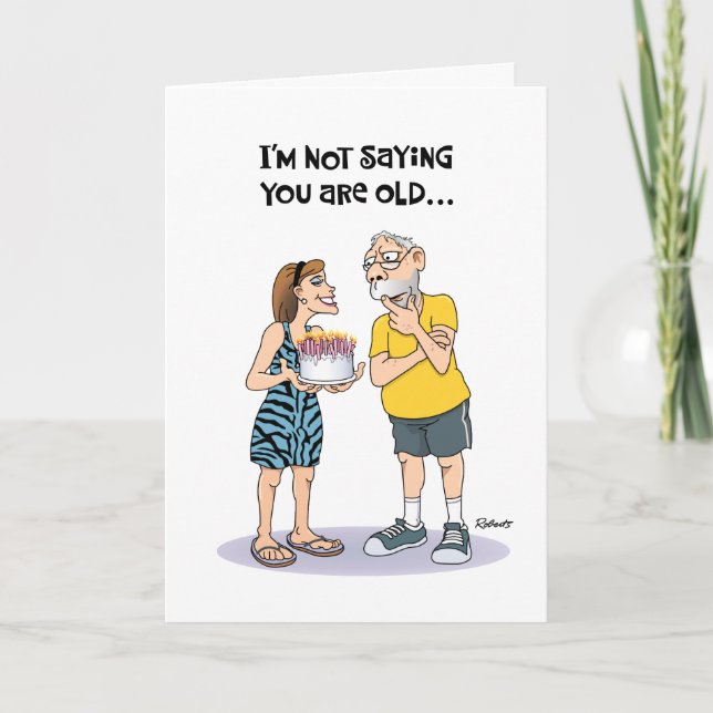 Funny "Over the Hill" Birthday Card (Front)