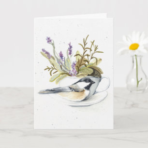 Funny Over The Hill Birthday Card - Chickadee Bird