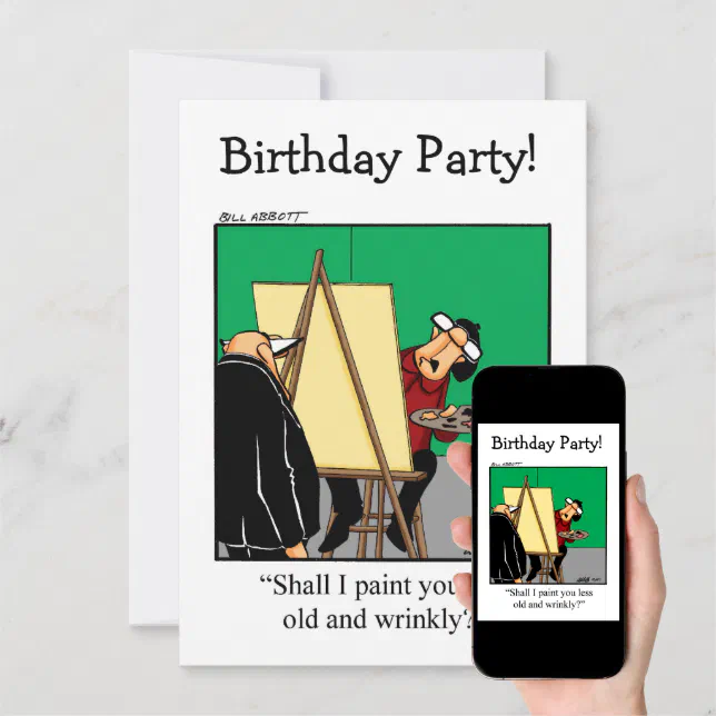 Funny Over The Hill Birthday Invitations | Zazzle