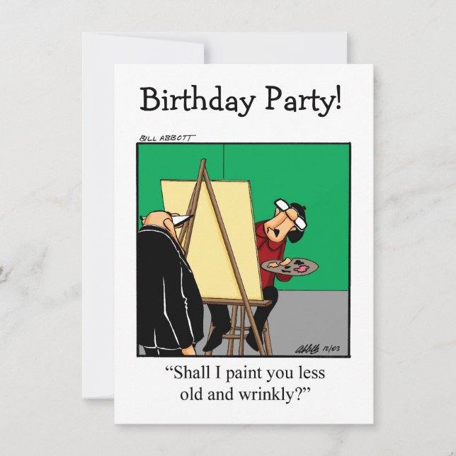 Funny Over The Hill Birthday Invitations (Front)
