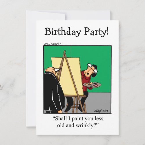 Funny Over The Hill Birthday Invitations