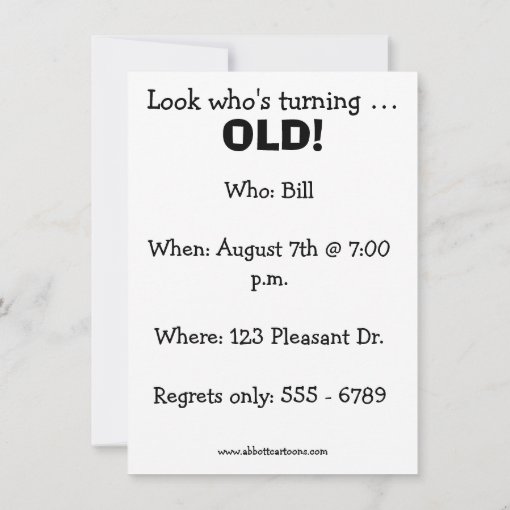 Funny Over The Hill Birthday Invitations | Zazzle