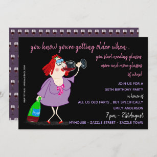 50 Birthday Funny Funny as phone tear-offs 60 70 Invitation Card for 40 