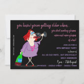 FUNNY Over the Hill Birthday Invites - 50th Woman (Front)