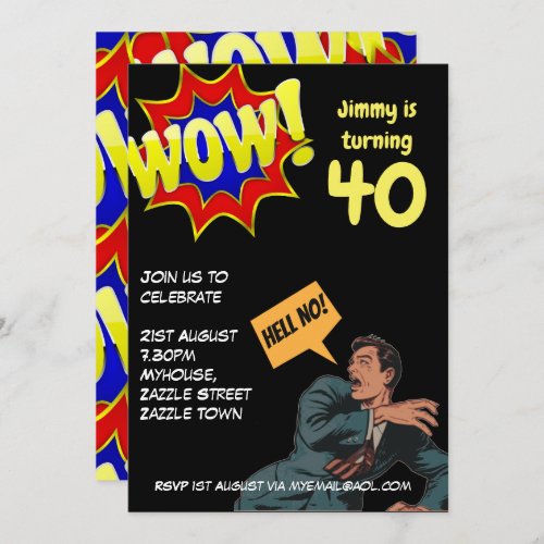 FUNNY Over the Hill Birthday Invites _ ANY AGE MAN