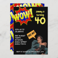 FUNNY Over the Hill Birthday Invites - ANY AGE MAN