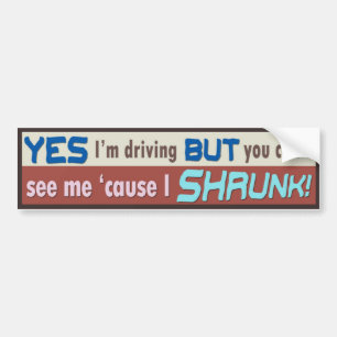Funny Over the Hill Bumper Sticker. Bumper Sticker