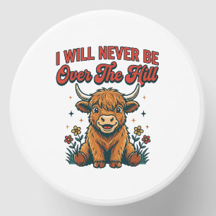 Funny Over The Hill Highland Cow Birthday Design_1 Mini Candle Favors