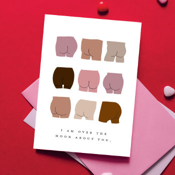 Funny Over The Moon Butts Greeting Card by BahHumbugDesigns at Zazzle