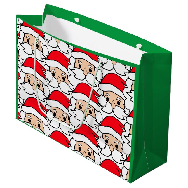 Funny Overcrowded Santa Claus Face Gift Bag (Front Angled)
